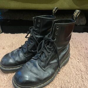 Dr. Martens Black Leather Combat Boots